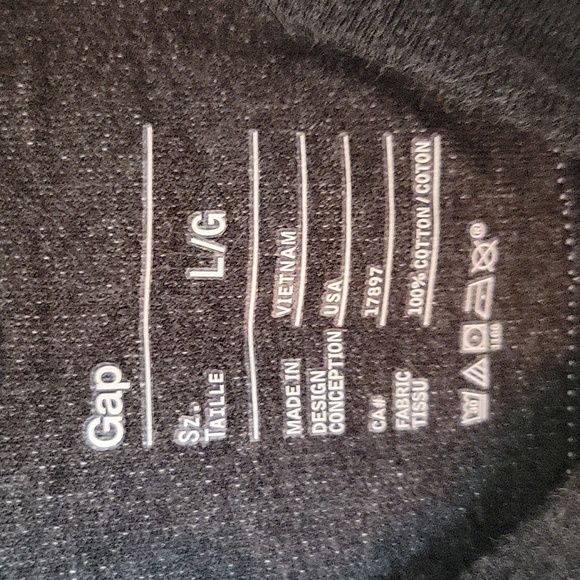 Gap Men's Sweater Snap Buttons Size Large Two Shades of Gray - Picture 4 of 7